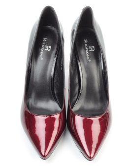 06-DBH20-4 RED/BLACK Туфли женские (натуральная кожа)