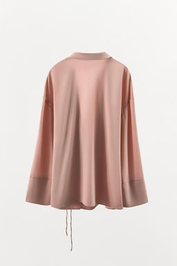 SATIN CROSSOVER PYJAMA SHIRT - Zara фото 4