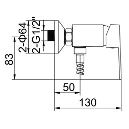 Смеситель для душа Accoona A8065, однорычажный, хром