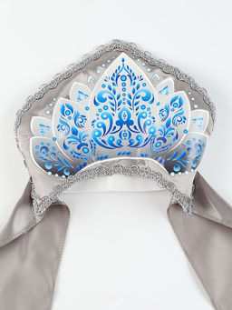 Ободок кокошник «Зимние узоры», цвет серебро, р-р 54-58
