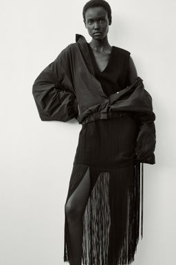 Vestido con hombreras y flecos - H&m фото 5