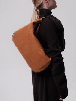 Сумка замшевая багет Azaro 30861 оранжевый карандаш