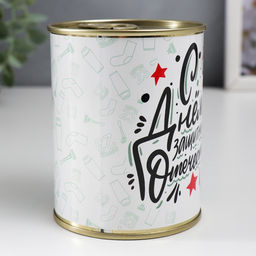 Носки мужские в банке «С Днём защитника Отечества», подарочные, чёрные, 43-45 р-р