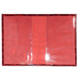 Обложка для паспорта Croco-П-400 натуральная кожа красный скат (74) 206886 фото 2