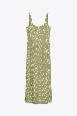 POLKA DOT LINEN BLEND MIDI DRESS - Zara фото 16
