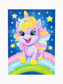 Аппликация бусинами Единорожка, 180?250 мм, набор для творчества