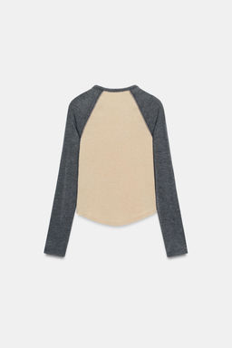 CONTRAST RAGLAN SLEEVE T-SHIRT - Zara фото 13