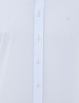 Голубая базовая рубашка с длинным рукавом в современном стиле - Cacharel фото 4