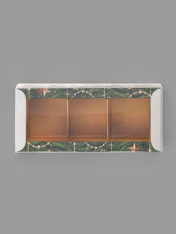 Цена за 5 шт. Коробка под 3 конфеты с ячейками «Золотые новогодние шары», 14.5×6×3 см