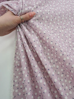 Теплый хлопок Дюймовочка цв.сиренево-розовый, СОРТ2, ш.1.45м, хлопок-100%, 150гр/м.кв - Купава фото 2