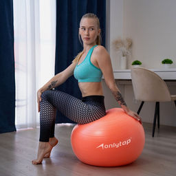 Фитбол ONLYTOP, d=65 см, 900 г, антивзрыв, цвет оранжевый