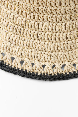 CONTRAST WOVEN BUCKET HAT - Zara фото 4