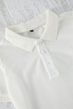 Yesil Erkek Cocuk Basic Regular/Normal Kal?p Polo Yaka K?sa Kol Orme T-Shirt TKDSS25TS00076 - Trendyolmilla фото 4