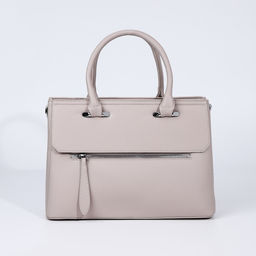 Сумка-тоут на молнии, наружный карман, цвет бежевый