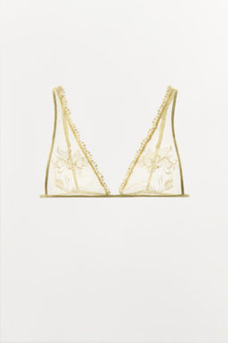 EMBROIDERED MESH TRIANGLE BRALETTE - Zara фото 5