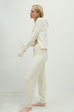 Chaqueta en punto trenzado con capucha - H&m фото 2