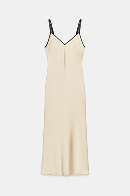 VESTIDO MIDI SATINADO VIVOS CONTRASTE / Beige - Zara фото 6