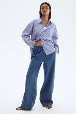 Pantal?n denim con cintura el?stica - H&m фото 3