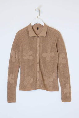 Camel Polo Yaka Ajurlu/Delikli Nak?sl? Triko H?rka TWOSS26HI00011