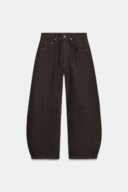 ZW COLLECTION MID-WAIST BALLOON JEANS - Zara фото 5
