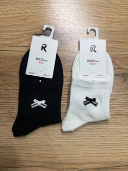 BK981 Носки с вышивкой, 2 пары МУЛЬТИЦВЕТ