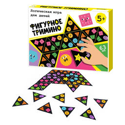 Цена за 2 шт. Настольная игра «Фигурное тримино», 63 карточки, 5×5×5 см