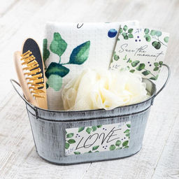 Набор подарочный Этель Eucaliptys, 5 предметов, полотенце, мочалка, расчёска