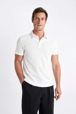 Slim Fit Dar Kesim Basic Duz K?sa Kollu Polo Tisort - Defacto фото 2