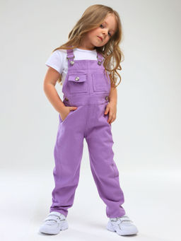 Полукомбинезон джинсовый для девочек - Синий мир фото 4