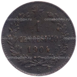Монета 1 чентезимо 1904 года Италия