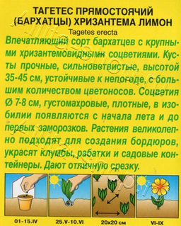 Бархатцы Хризантема лимон прямостоячие 0,1г (Аэлита)