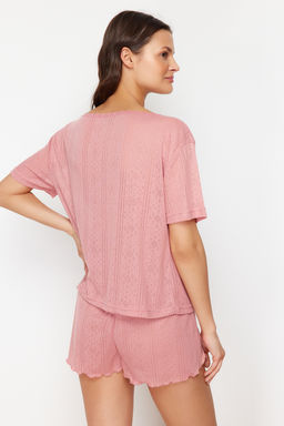 Trendyolmilla Cok Renkli 2li Paket Pointel Ajurlu/Delikli Orme Pijama Ustu THMSS24PT00276  фото 7