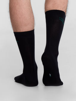 Цена за 5 пар! Носки мужские высокие черные с надписью Статус: свободен черный 017K-3032 - Mark formelle фото 2