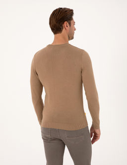 Camel Slim Fit Bisiklet Yaka Basic Triko Kazak - Pierre cardin фото 5