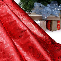 Ткань для рукоделия «Парча», серебро на красном, лоскут 50×50 см