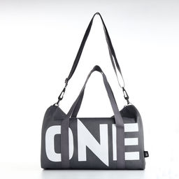 Сумка спортивная на молнии TEXTURA, с подкладкой, длинный ремень, маленький размер, с акцентным принтом, серая