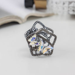 Цена за 6 шт. Крабик для волос «Флоранс галант», звезда, 3 см, чёрный