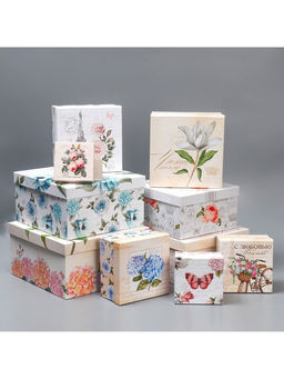 Набор коробок 10 в 1, упаковка подарочная, Шебби, 10?10?6?28?28?15 см