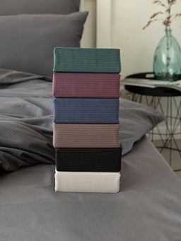 Простыня сатин-страйп 160x240 коричневый сатин - Denastia фото 9