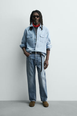CAMISA DENIM LIGERO AARON LEVINE X ZARA / Azul medio