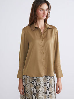 Oversize Saten Kad?n G?mlek