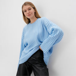 Джемпер женский вязаный MINAKU: Knitwear collection, голубой, размер 54-56