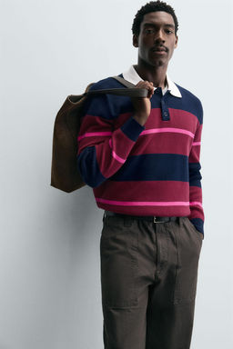STRIPED KNITTED POLO SHIRT - Zara фото 6