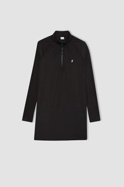 DeFactoFit Длинная футболка с воротником-стойкой и принтом в стиле спортсмен с длинными рукавами  фото 8