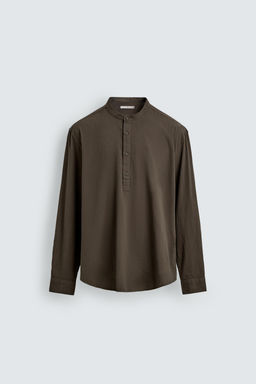CAMISA EFECTO ARRUGADO / Marr?n / Topo - Zara фото 7