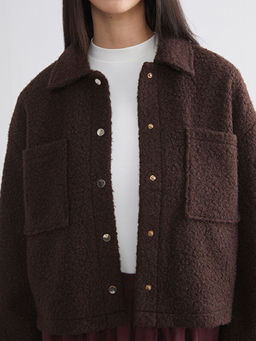 G?mlek Yaka Oversize Kad?n Pel?? Ceket