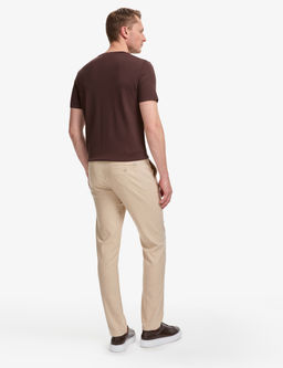 Bej Slim Fit Beli Kordonlu Kanvas Pantolon