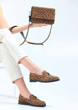 Лоферы туфли 170.2614bl. коричневый леопард