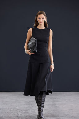 Trendyol Studio Siyah Midi Esnek Dokuma Elbise TWOAW26EL00307 - Trendyolmilla фото 5