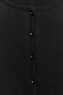 CAMISETA CUELLO PANADERO ALGOD?N / Negro